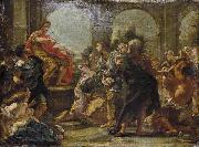 Giovanni Battista Gaulli Called Baccicio Painting depicting historical episode between Scipio Africanus and Allucius France oil painting artist